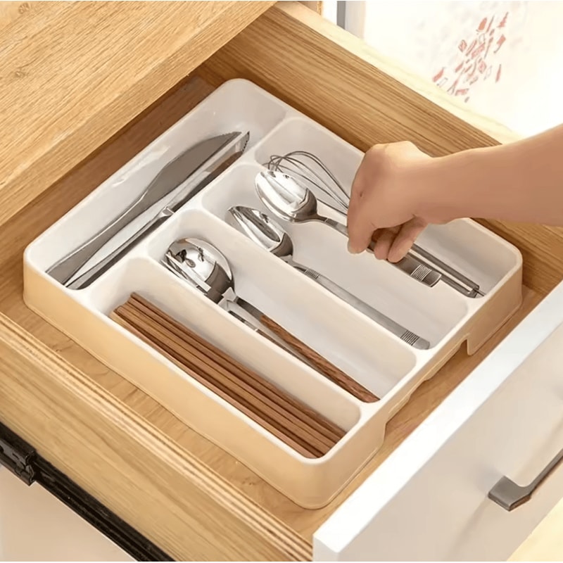 45 Compartments Cutlery Organizer Drawer Divider Tray Kitchen Utensil Storage Box 2