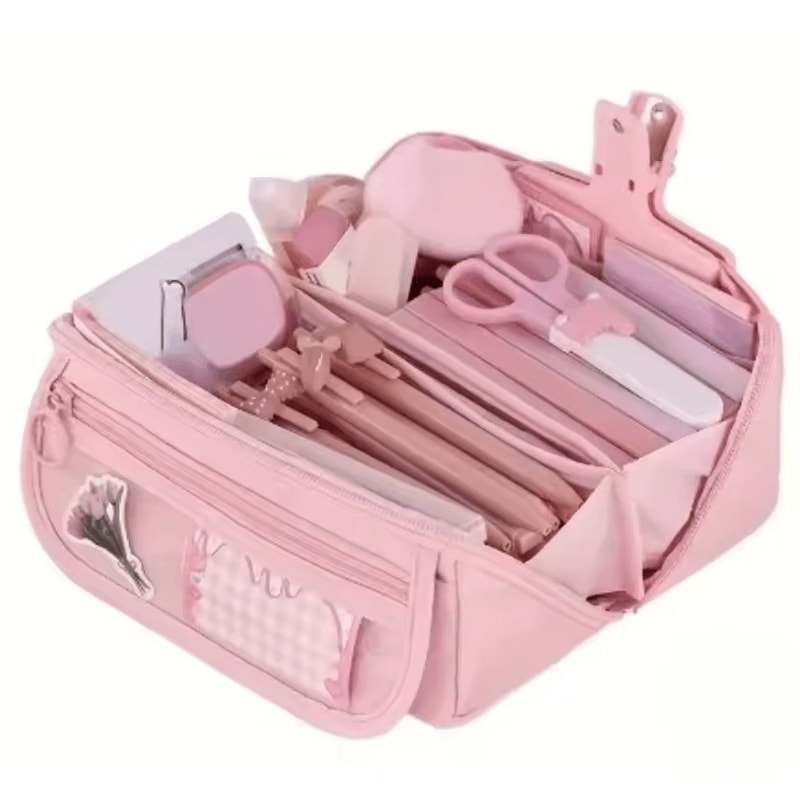 Large Capacity Pencil Case Durable Portable Stationery Storage Box For School Office 5