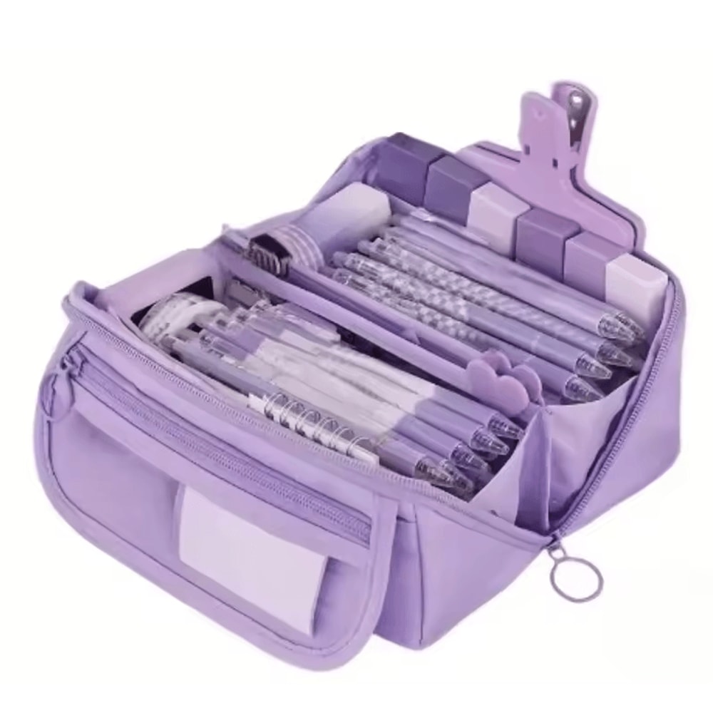 Large Capacity Pencil Case Durable Portable Stationery Storage Box For School Office 6
