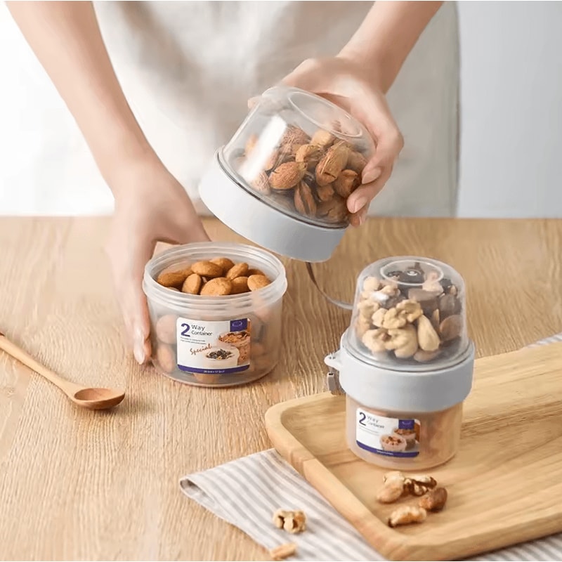 Sealed Breakfast Bowl Meal Prep Container Set With Fork Sauce Cup Lid For Oatmeal Yogurt Salad 3