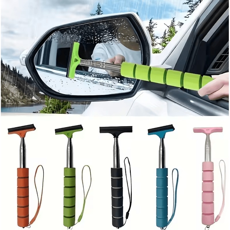 Retractable Extendable Windshield Rearview Mirror Wipers Universal Car Accessory 0