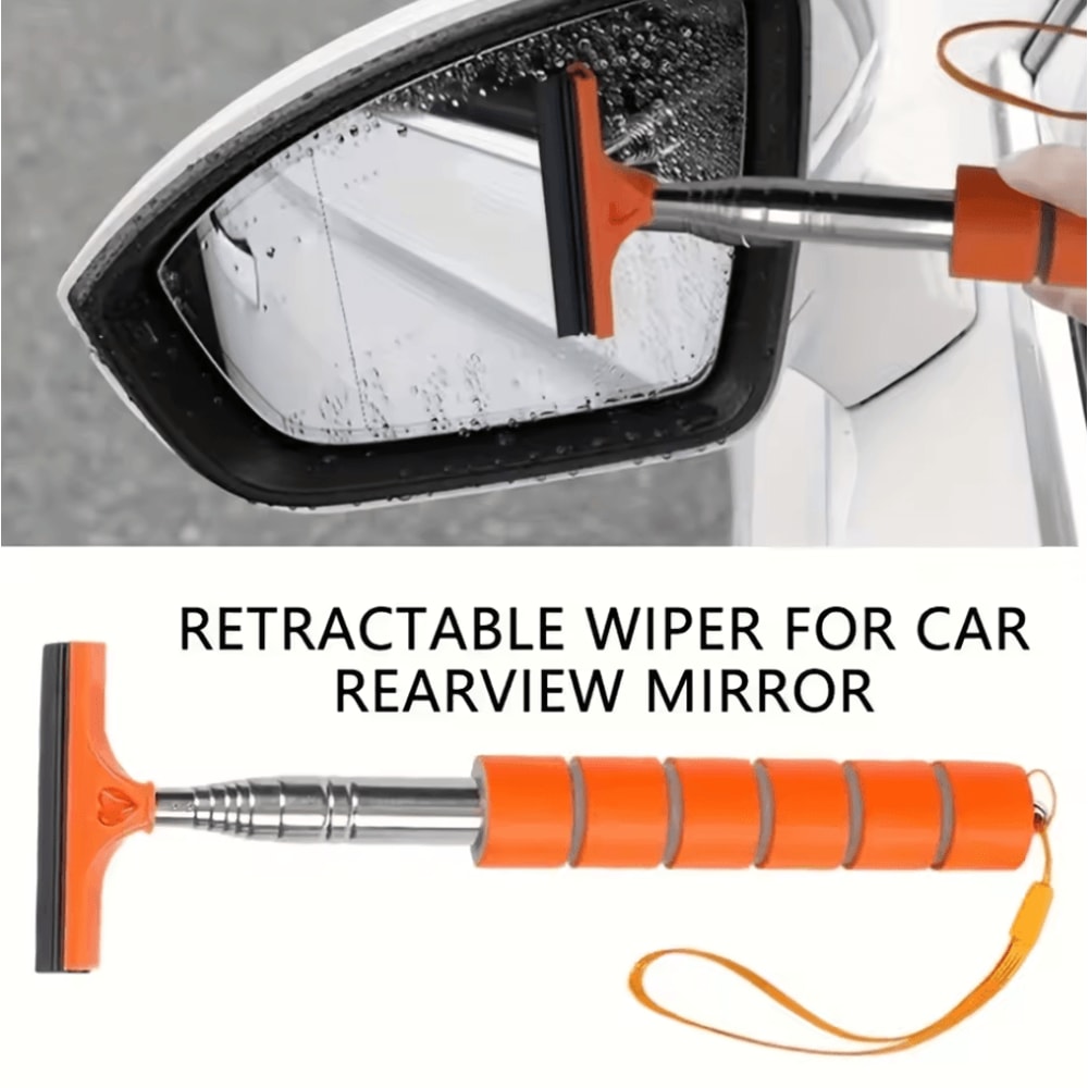 Retractable Extendable Windshield Rearview Mirror Wipers Universal Car Accessory 4