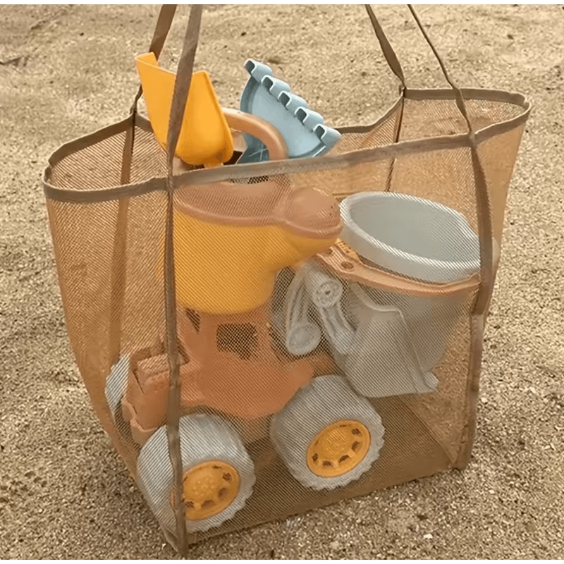 XL Beach Toy Bag Extra Large Foldable Mesh Tote With Sturdy Handles 2