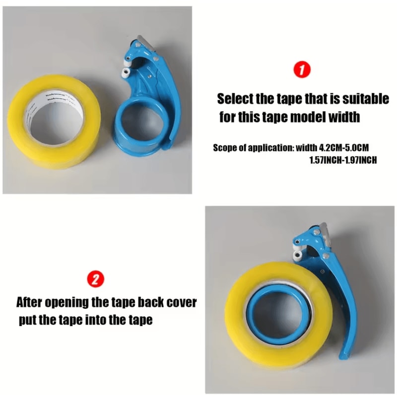 Heavy Duty Handheld Metal Packing Tape Dispenser With Cutter For 6cm Shipping Tape 2