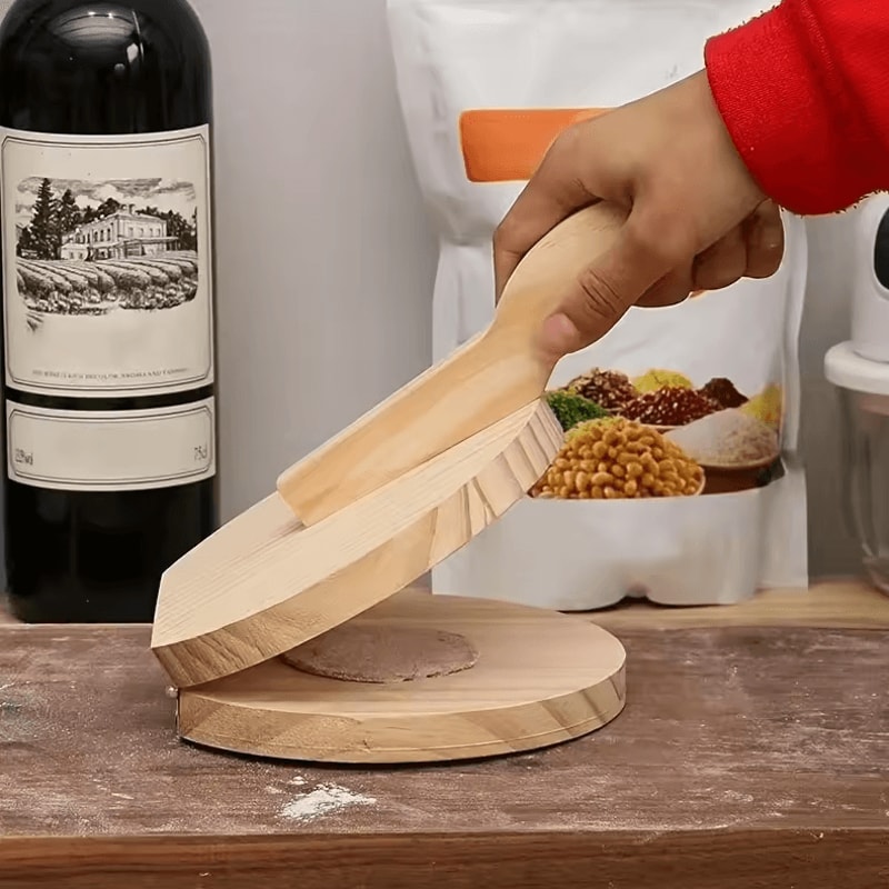 Solid Wood Handmade Dumpling Wrapper Maker Manual Wooden Press 1