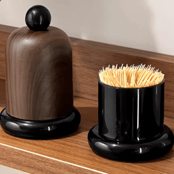 elegant walnut wood toothpick holder with ball top solid wood portable decor