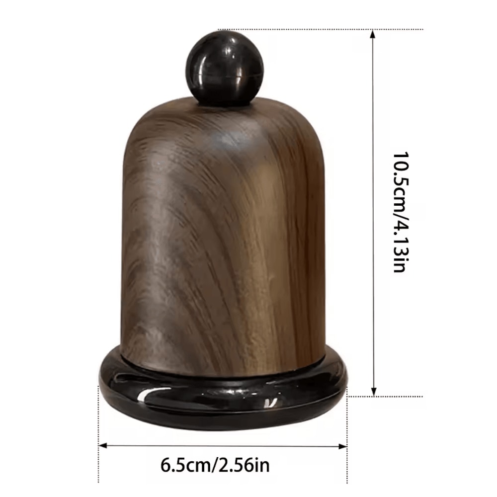 Elegant Walnut Wood Toothpick Holder With Ball Top Solid Wood Portable Decor 3