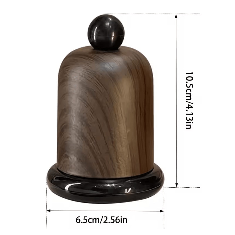 Elegant Walnut Wood Toothpick Holder With Ball Top Solid Wood Portable Decor 3