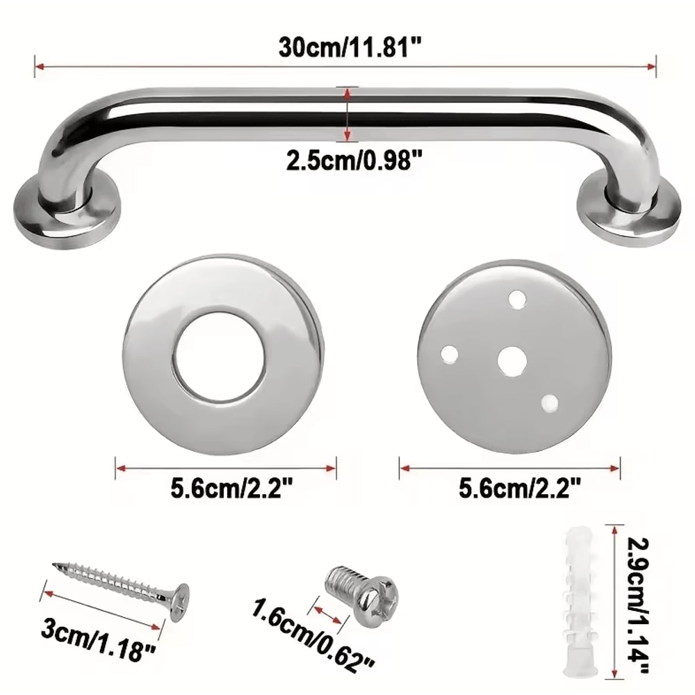 Stainless Steel Bathroom Safety Handrails Accessible Support Grab Bars For Disabled Elderly 2
