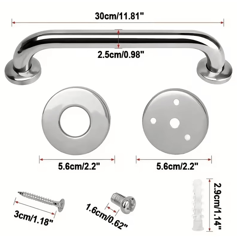 Stainless Steel Bathroom Safety Handrails Accessible Support Grab Bars For Disabled Elderly 2