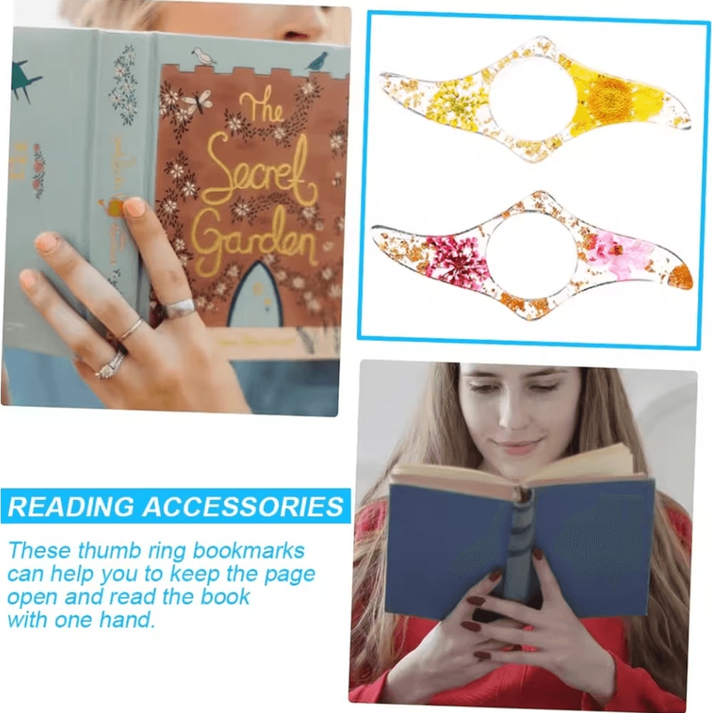 Dried Flower Book Page Holder Thumb Support Reading Aid Bookmark For School And Office 2