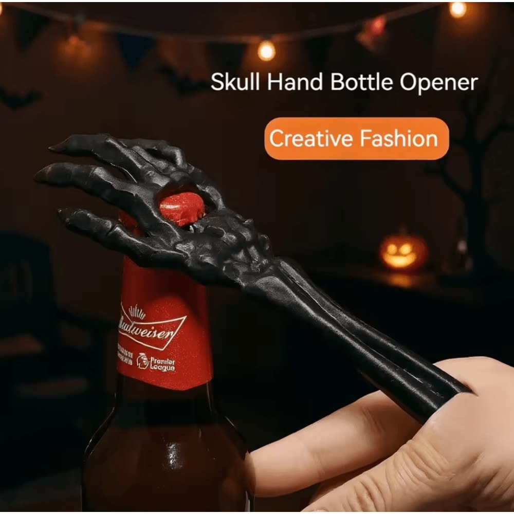 Skeleton Hand Cast Iron Bottle Opener Horror Themed Bar Accessories 0
