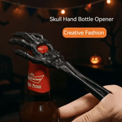 skeleton hand cast iron bottle opener horror themed bar accessories