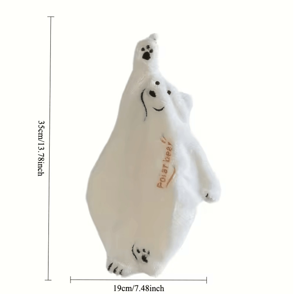 Super Absorbent Polar Bear Coral Velvet Hand Towel Cute Cartoon Hanging Towel 3