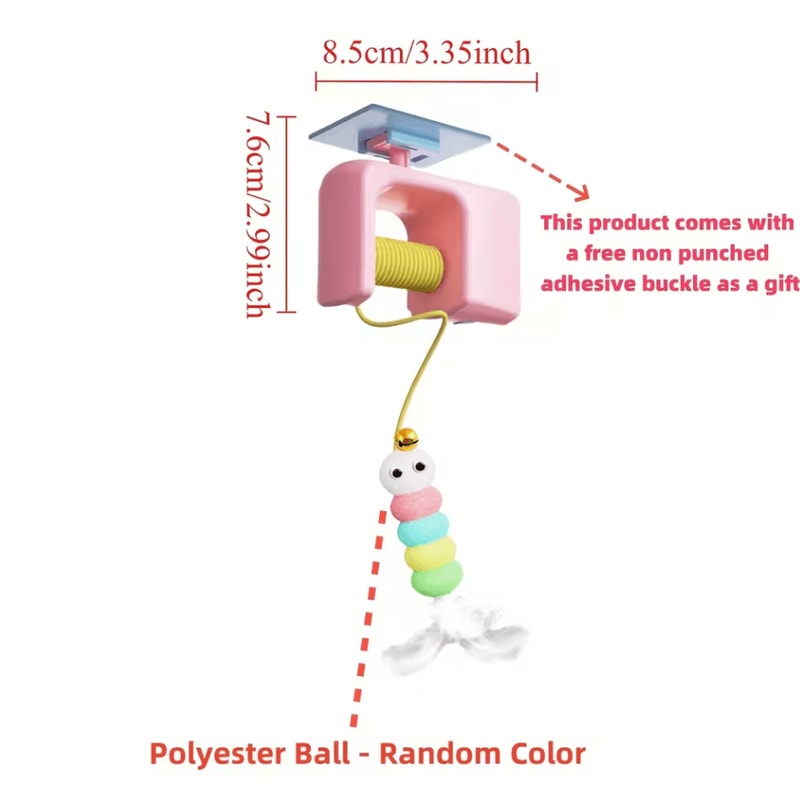 Electric Interactive Cat Teasing Stick Toy With Automatic Flying Bird And Elastic Rope 2