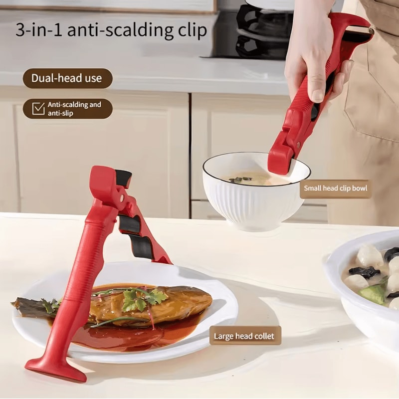 3in1 AntiScalding Clip NonSlip EasyGrip Kitchen Tool Pot Holder For Hot Dishes 1