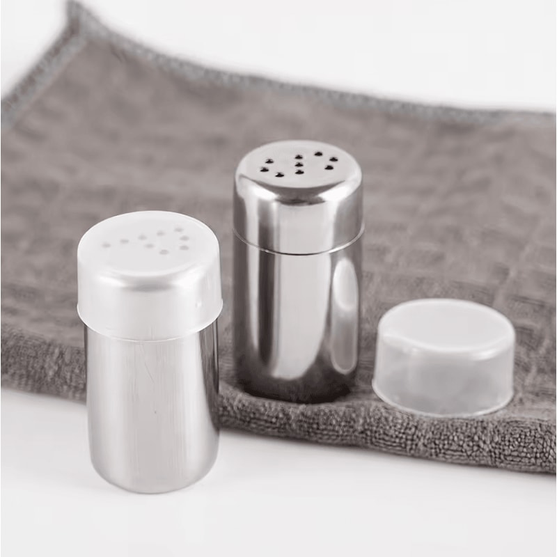 2pcs Stainless Steel Mini Spice Jars Portable Salt And Pepper Shakers 1