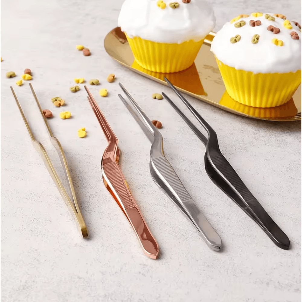 Stainless Steel Cake Decorating Tweezers Pastry Tool Food Grade Kitchen Tongs 0