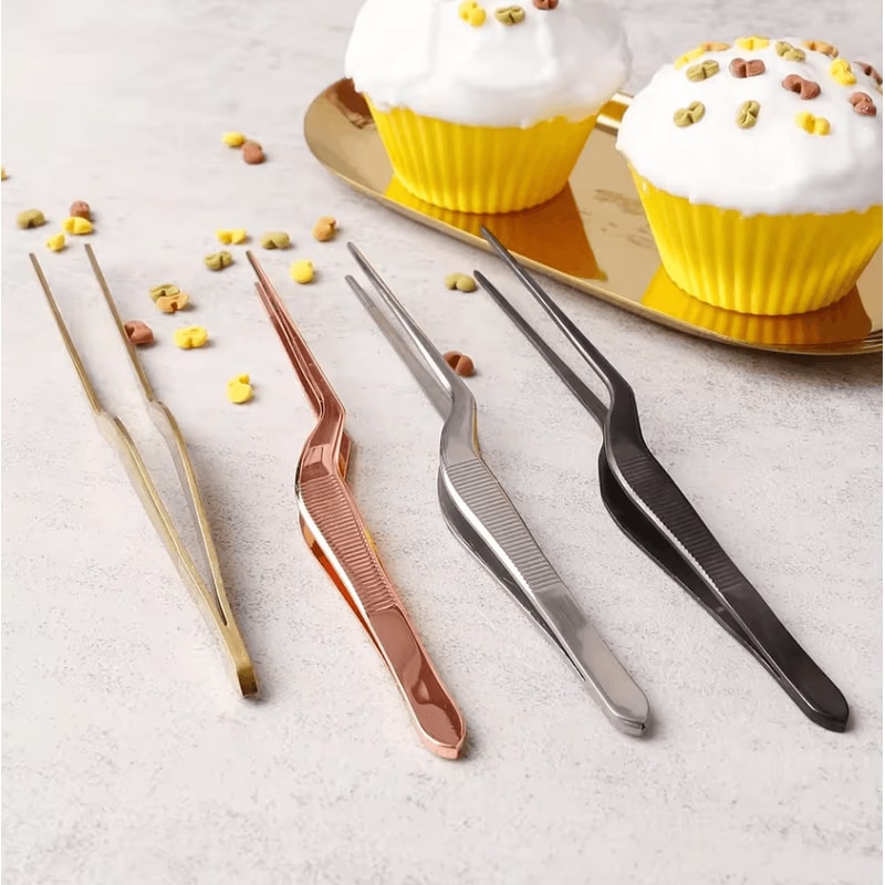 Stainless Steel Cake Decorating Tweezers Pastry Tool Food Grade Kitchen Tongs 0