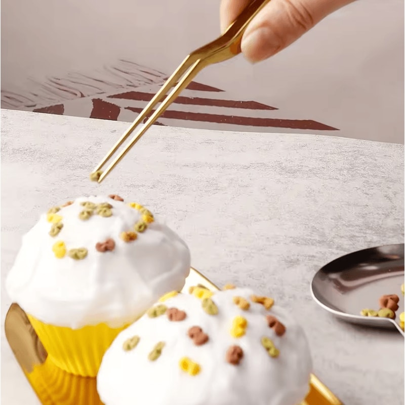 Stainless Steel Cake Decorating Tweezers Pastry Tool Food Grade Kitchen Tongs 1
