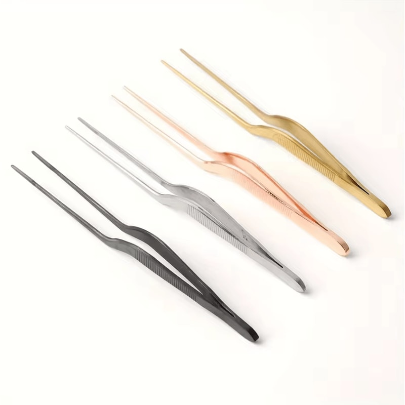 Stainless Steel Cake Decorating Tweezers Pastry Tool Food Grade Kitchen Tongs 4