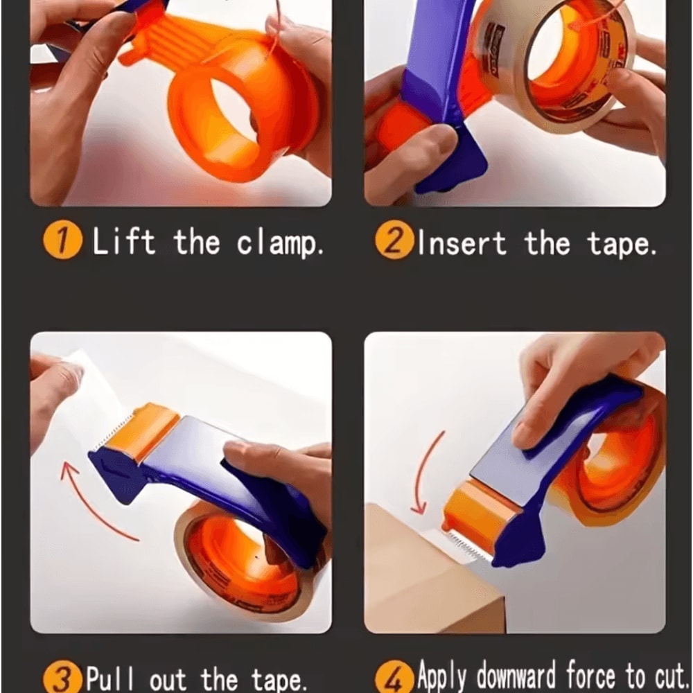 HeavyDuty Manual Tape Dispenser OneHanded Portable Cutter For Packaging And Shipping 2
