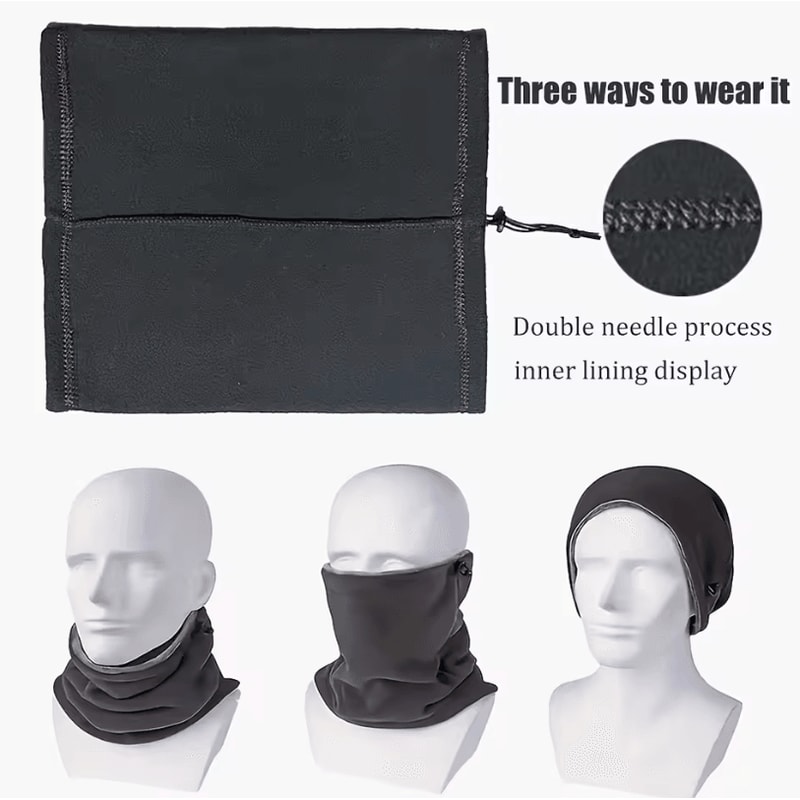 Mens HeavyDuty Thermal Balaclava Mask Windproof Fleece Lining Neck Gaiter For Skiing Cycling Motor 5