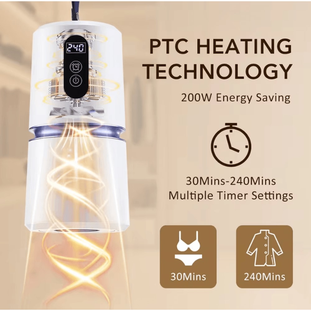 Portable Smart Clothes Dryer 110220V Tumble Laundry Dryer With Timer For Travel And Outdoor Use 0