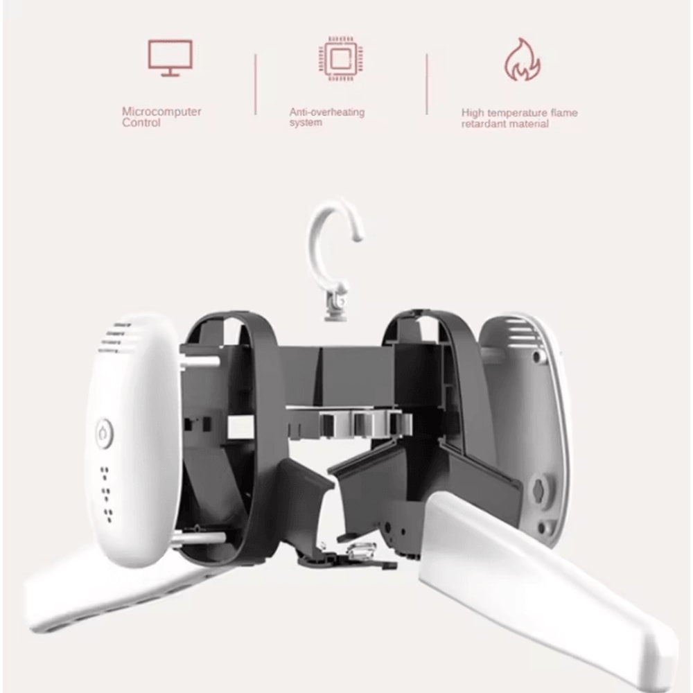 Foldable Portable Electric Clothes Dryer Rack With Hangers Laundry Dryer Machine US Plug 5