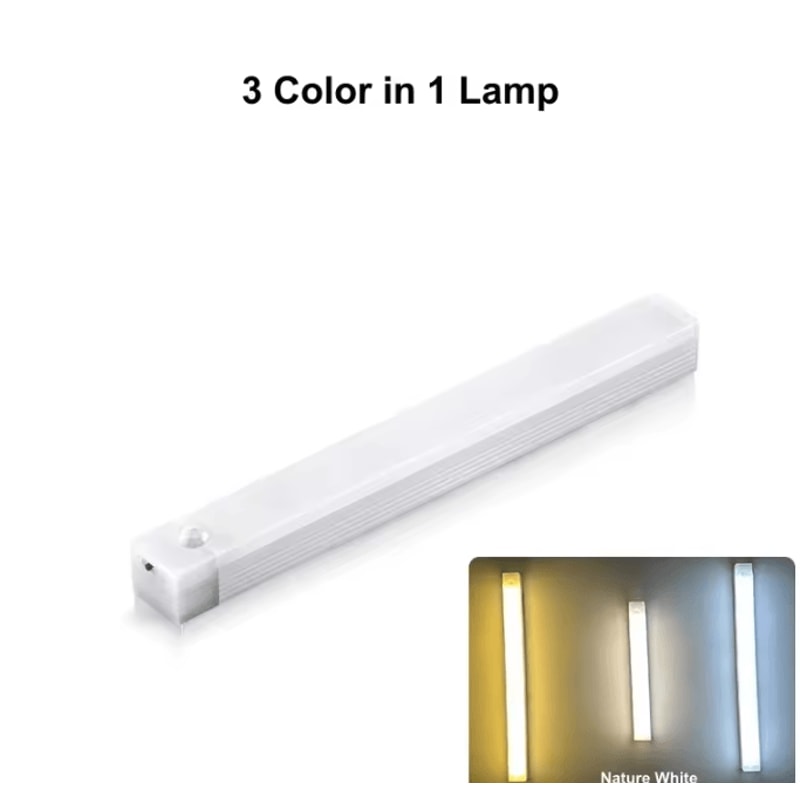 Rechargeable Motion Sensor Light Bar Wireless USB LED Cabinet Night Light 7
