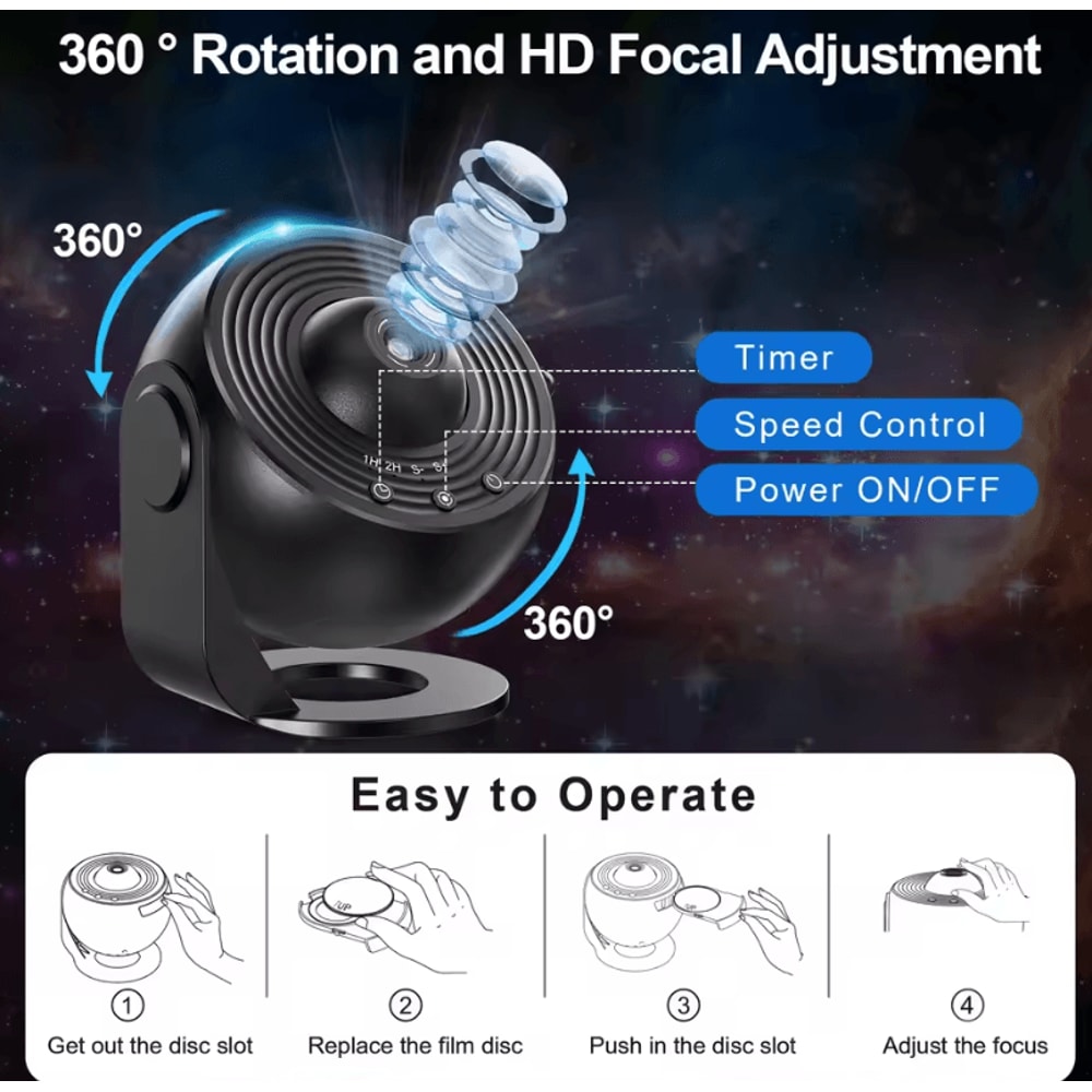 Galaxy Projector Night Light Realistic Planetarium Star Projector For Bedrooms 4