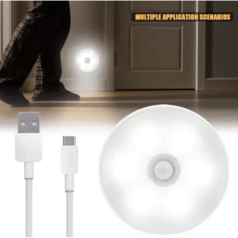 Rechargeable Motion Sensor Night Light USB LED Wireless Closet Cabinet Light 5
