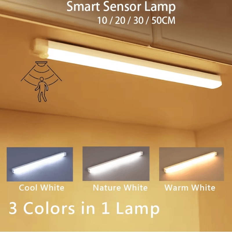 Rechargeable Motion Sensor LED Light Wireless Strip Night Lamp With USB Recharge 0