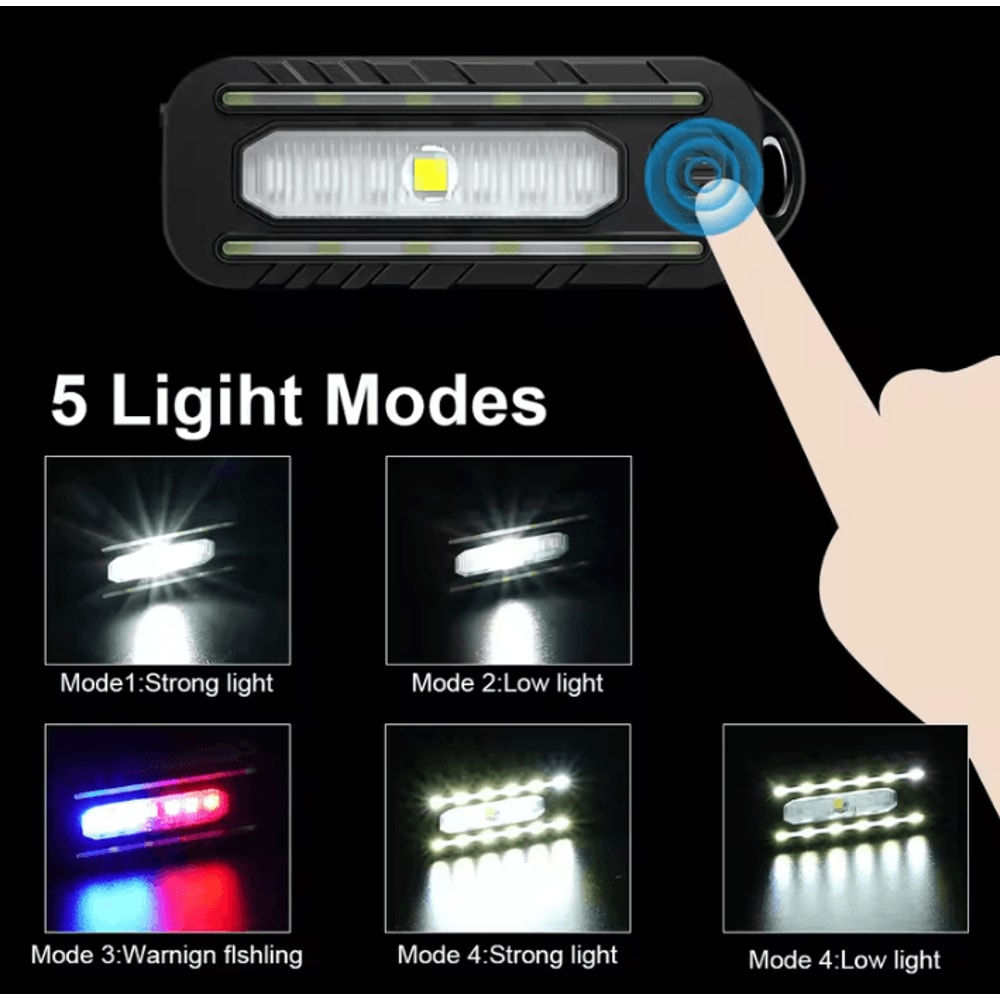 USB Rechargeable Police Light Red Blue Flashing Safety Strobe Lamp 2