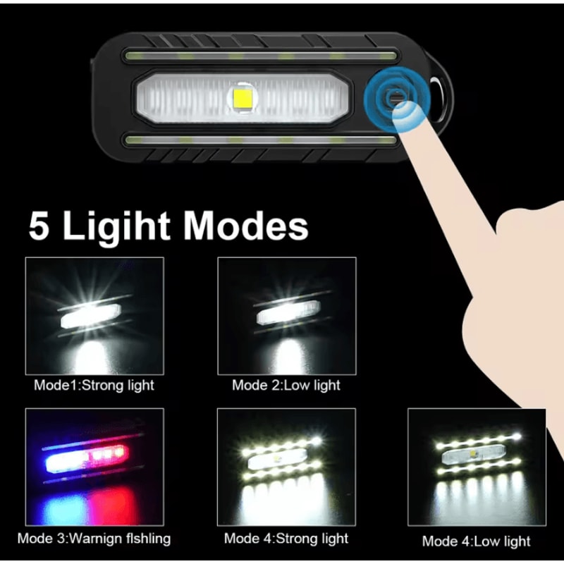 USB Rechargeable Police Light Red Blue Flashing Safety Strobe Lamp 2