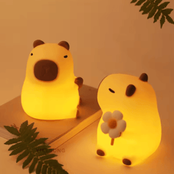 usb rechargeable kids night light – cute capybara animal lamp