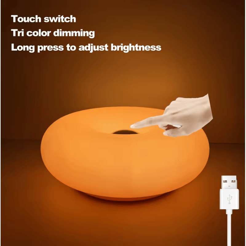 USB Bedside Table Lamp Ambient Donut Room Decor Light 5