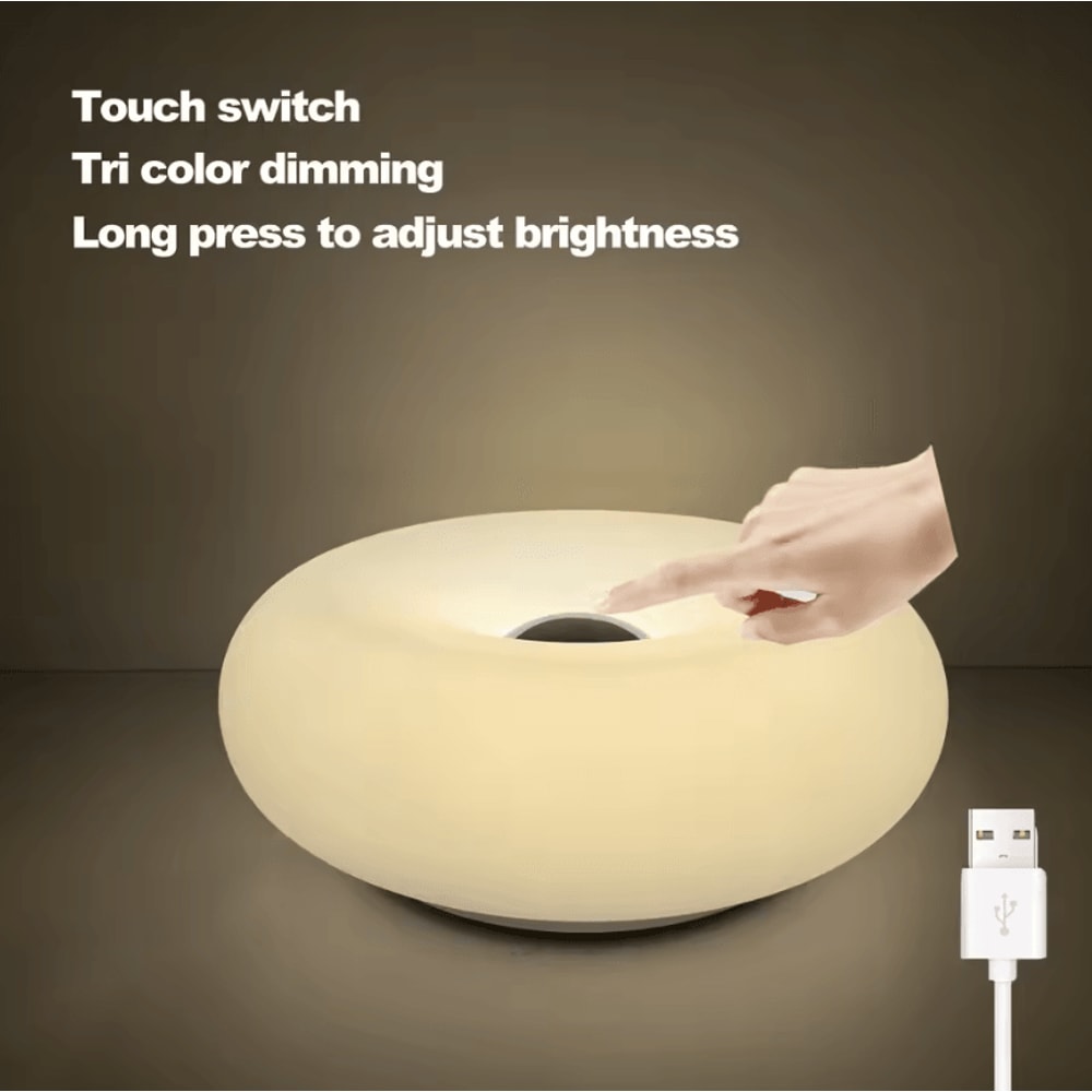 USB Bedside Table Lamp Ambient Donut Room Decor Light 6