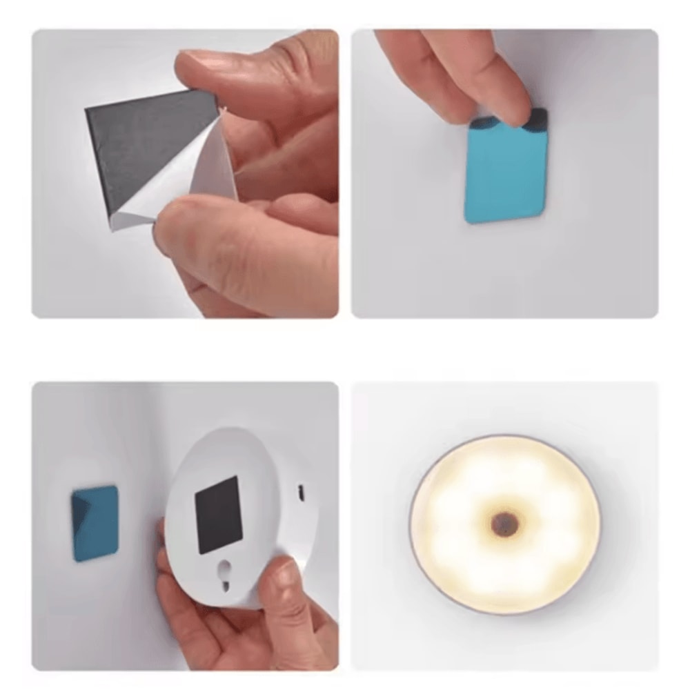 USB Motion Sensor Night Light Rechargeable Wireless PIR LED Lamp 5