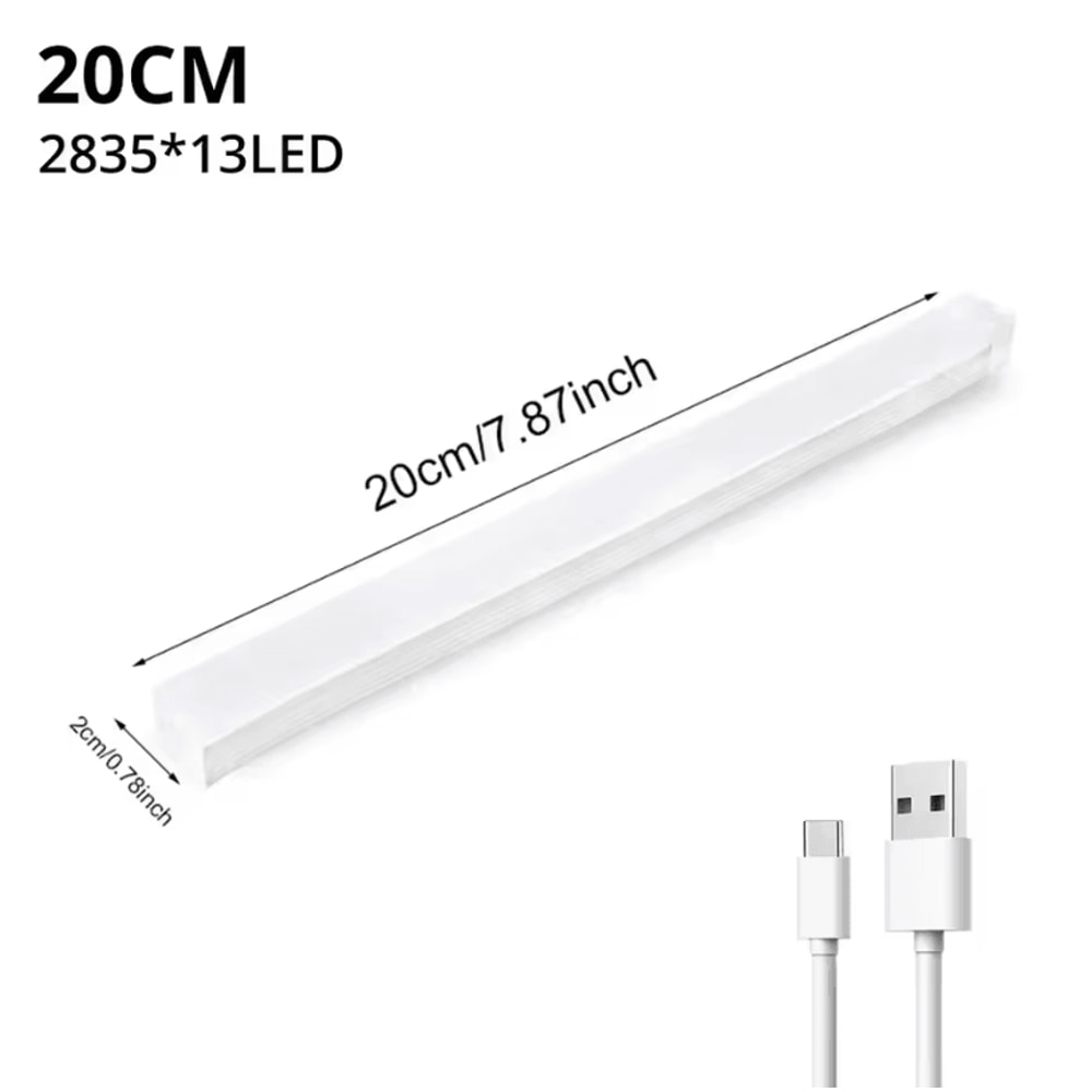 Wireless Motion Sensor LED Light Rechargeable Night Light Bar For Cabinets Stairs 5