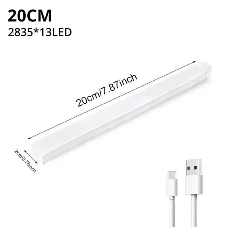 Wireless Motion Sensor LED Light Rechargeable Night Light Bar For Cabinets Stairs 5