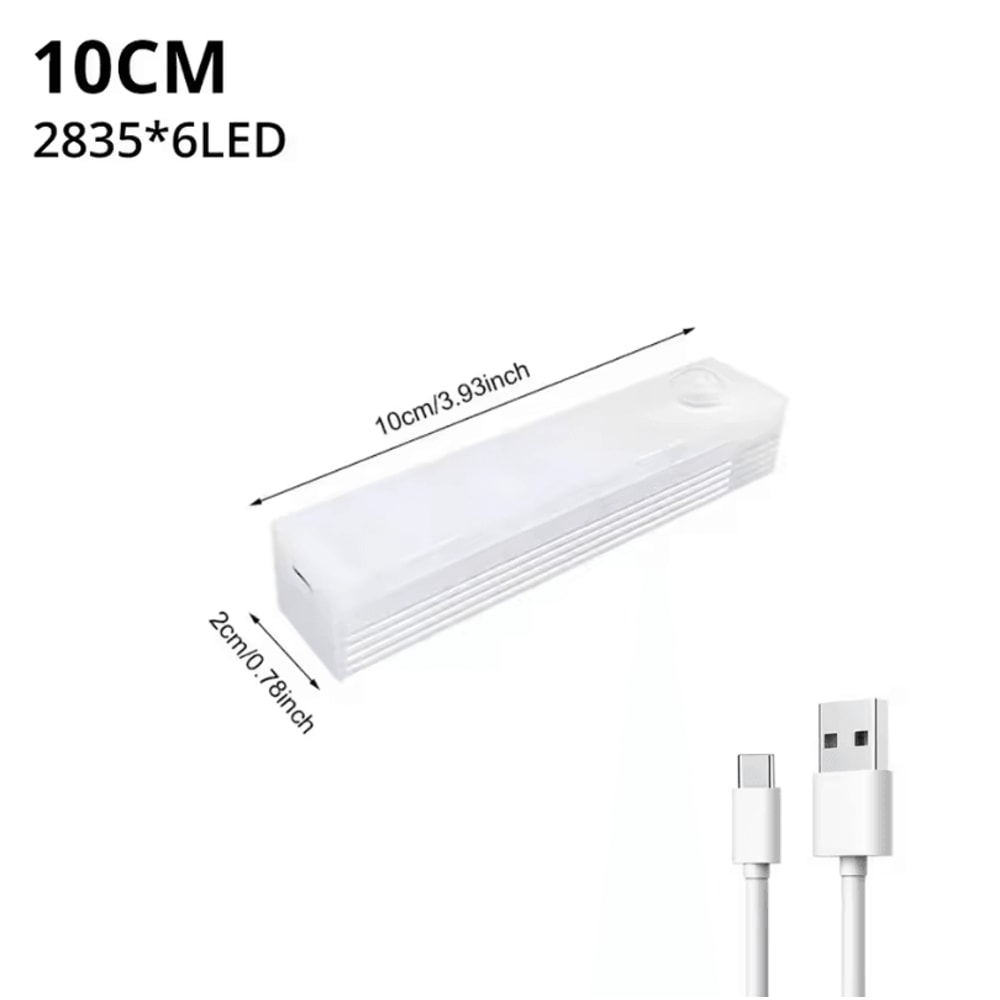 Wireless Motion Sensor LED Light Rechargeable Night Light Bar For Cabinets Stairs 6