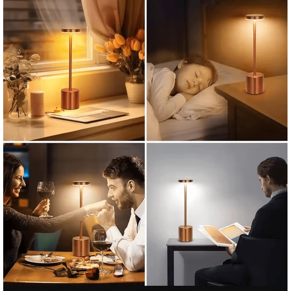 Rechargeable Ambient Table Lamp Touch Control ThreeColor LED Night Light 5