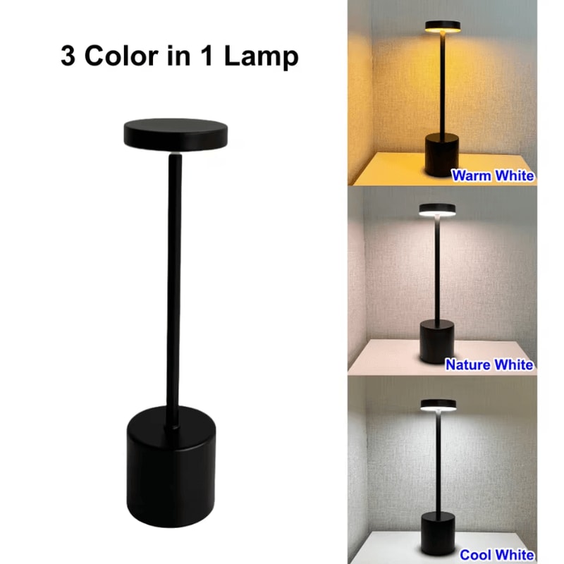 Rechargeable Ambient Table Lamp Touch Control ThreeColor LED Night Light 6