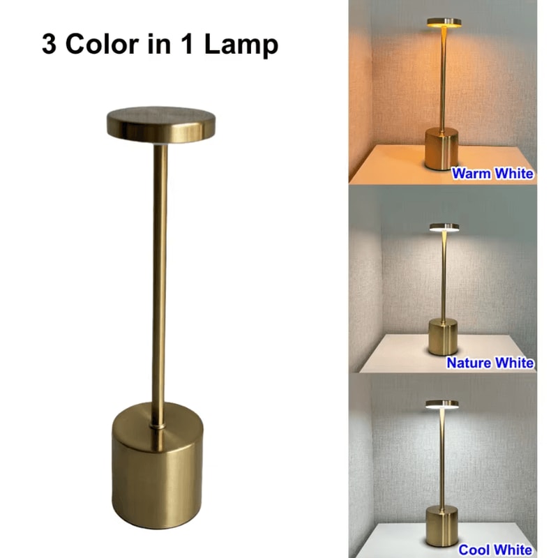 Rechargeable Ambient Table Lamp Touch Control ThreeColor LED Night Light 7