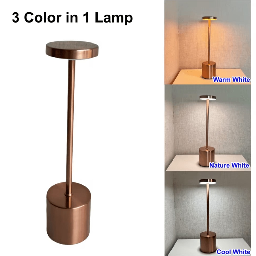 Rechargeable Ambient Table Lamp Touch Control ThreeColor LED Night Light 8