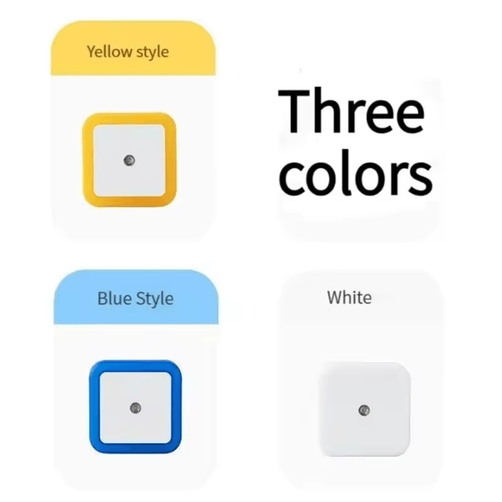 Wireless LED Night Light Mini EU Plug Motion Sensor Tricolor Lamp 3