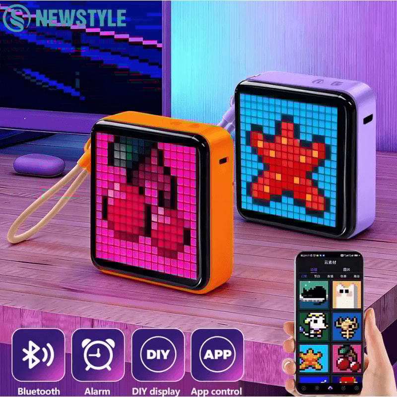 LED Pixel Display Night Light DIY Matrix Panel With Digital Clock Fun Text 0