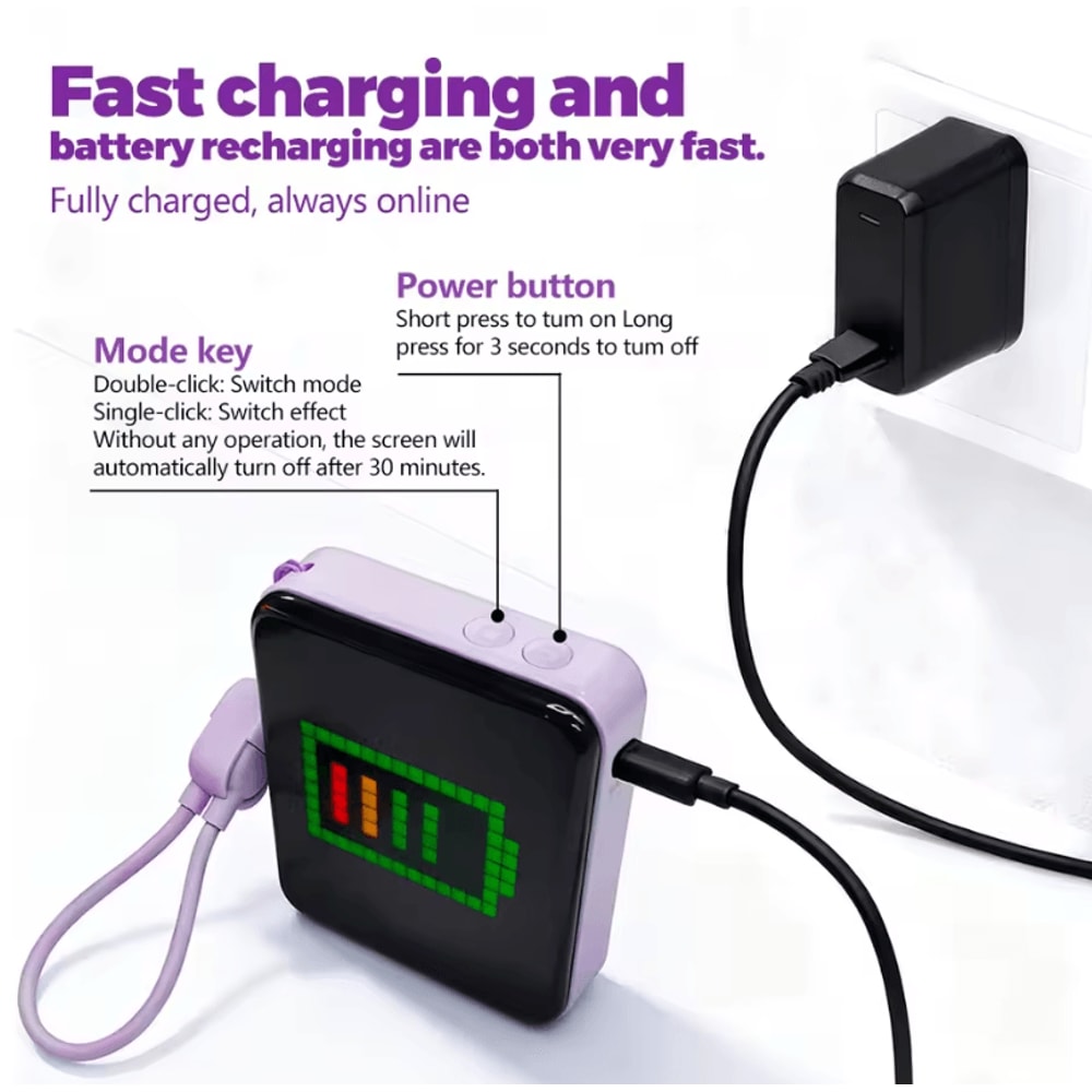 LED Pixel Display Night Light DIY Matrix Panel With Digital Clock Fun Text 5