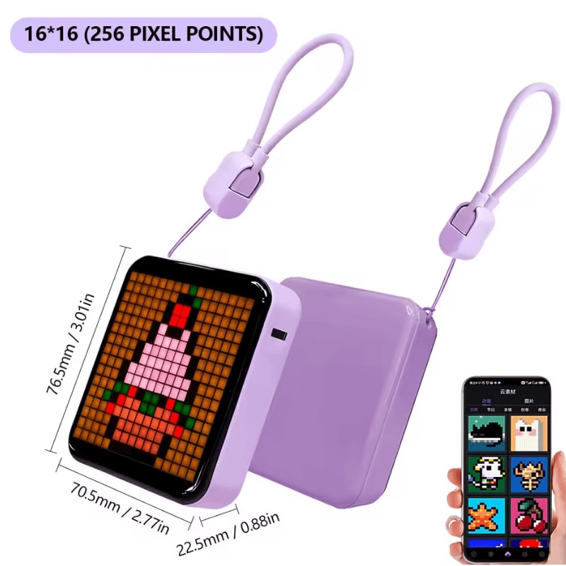 LED Pixel Display Night Light DIY Matrix Panel With Digital Clock Fun Text 8